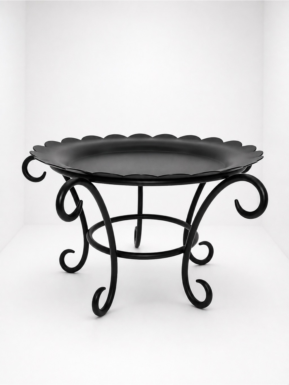 PartyLite Black Scalloped Metal Candle Holder Stand